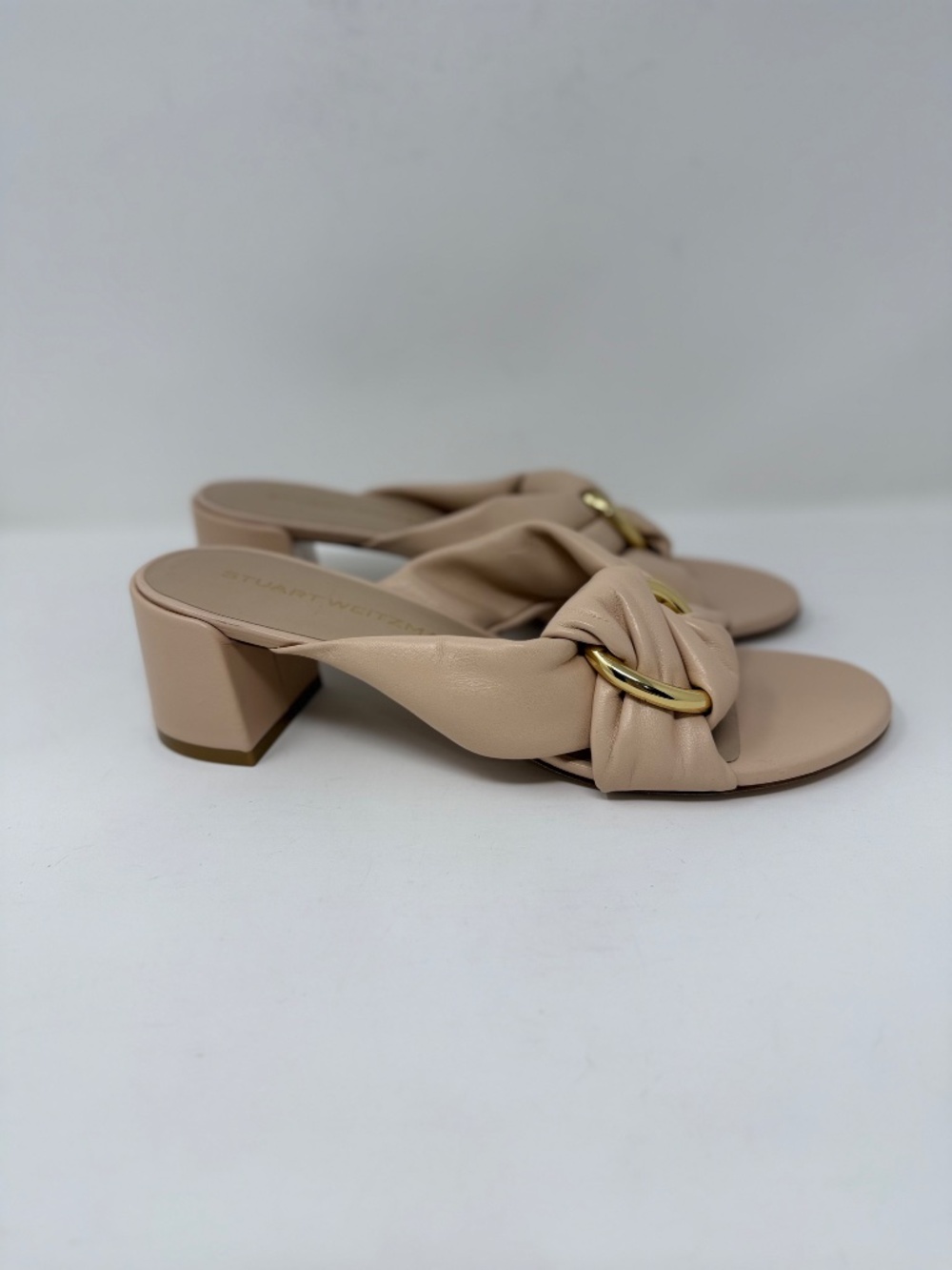 New Stuart Weitzman Cece 50 Block Heel Slide Sandal Sz 9 - Picture 3 of 14